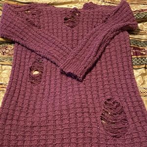 Distressed sweater dress